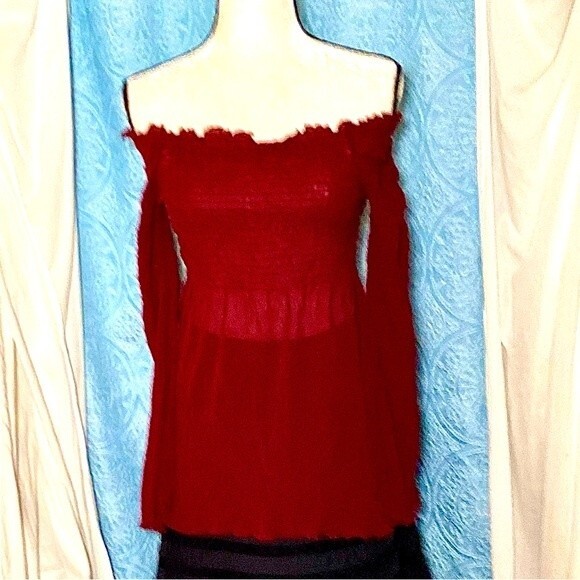 Wet Seal Tops - Vintage Sheer Silk Smocked Top   #S2